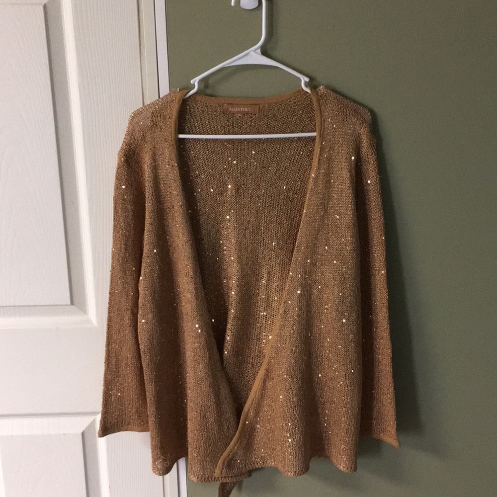 Ellen Tracy gold sweater with sequins